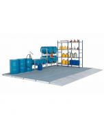 Cuva protectie suprafete mari otel zincat cu grilaj BZ 29.14 sarcina pe roti max. 2000 kg