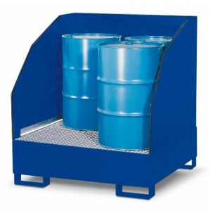 Depozit substante periculoase 4 GST-K din oțel vopsit pentru 4 butoaie de 200 litrii