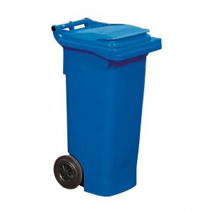 Cos deseuri mobil din plastic 80 litri albastru