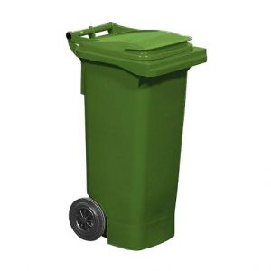 Cos deseuri mobil din plastic 80 litri verde