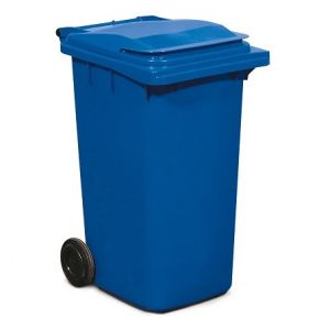 Cos deseuri mobil din plastic 120 litri albastru