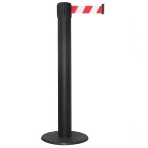 Stalp negru delimitare zona tip 8.5 cu banda rosu/alb