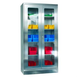 Dulap multifunctional INOX tip vitrina 4 rafturi 1000x400x1950mm