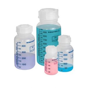Flacon gradat cu gat larg pentru substante chimice PP 100 ml
