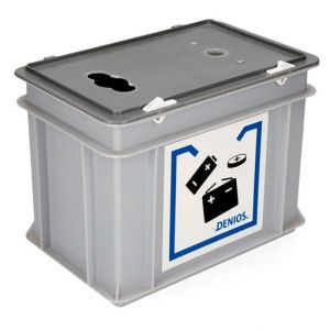 Cutie plastic de colectare baterii uzate cu doua deschideri 9 litri