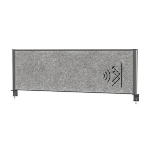 Panou acustic gri inchis cu cadru antracit pentru birou 1600x515mm