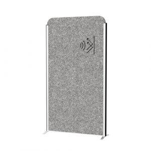 Panou acustic gri inchis cu cadru argintiu 1000x1820mm