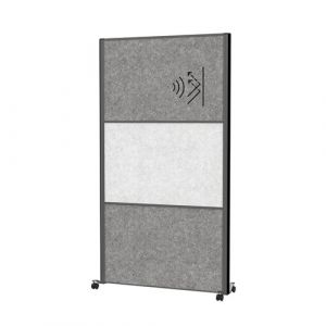 Panou acustic modular gri pe roti 1000x1820mm