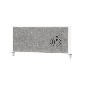 Panou acustic gri inchis cu cadru alb pentru birou 1200x515mm