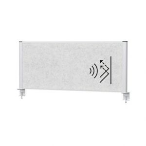 Panou acustic gri deschis cu cadru alb pentru birou 1200x515mm