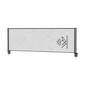 Panou acustic gri deschis cu cadru antracit pentru birou 1600x515mm