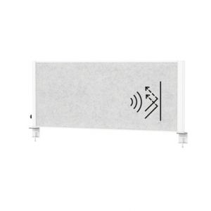 Panou acustic gri deschis cu lumina LED pentru birou 1200x515mm