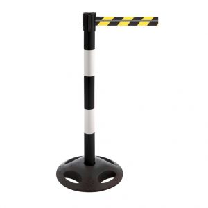 Stalp negru delimitare zona cu baza rotunda si banda