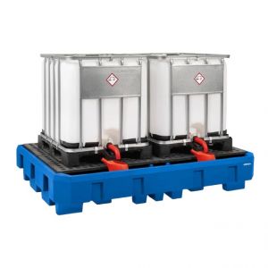 Cuva de retentie din PE cu zona de umplere si grilaj 2 IBC-uri de 1000 litri