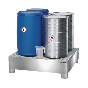 Cuva de retentie din INOX cu grilaj 4 butoaie 200 litri 260x1342x270mm