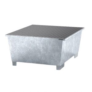 Cuva de retentie otel zincat cu grilaj 1 IBC de 1000 litri cu zona de umplere