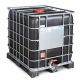 Container negru IBC-UN cu palet PE 1000 litri Ø 150