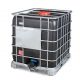 Container negru tip IBC-UN reconditionat palet otel 1000 litri Ø 225